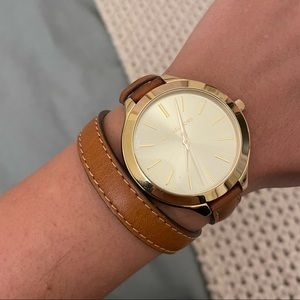 Brown Leather Wrap Around Michael Kors Watch